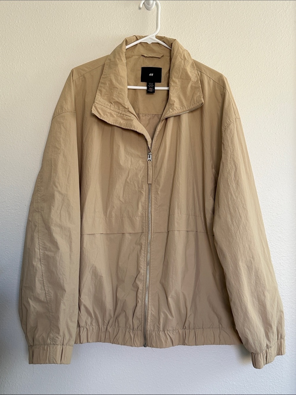 H&M Men's Lightweight Windbreaker Jacket - Beige/Tan